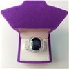 Image 4 : SILVER RHODIUM PLATED SAPPHIRE(4.75CT) RING