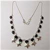 Image 1 : SILVER BLACK ONYX NECKLACE(~LENGTH 17INCHES)
