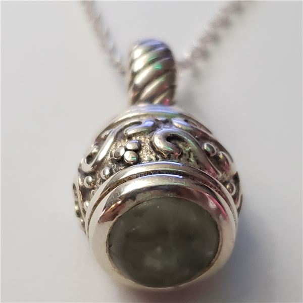 SILVER LABRADORITE NECKLACE(~LENGTH 19INCHES)