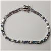 SILVER TANZANITE(3CT) BRACELET(~LENGTH 8INCHES)