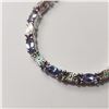 Image 2 : SILVER TANZANITE(3CT) BRACELET(~LENGTH 8INCHES)