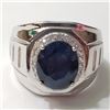 Image 1 : SILVER RHODIUM PLATED SAPPHIRE(4.75CT) RING