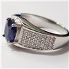 Image 3 : SILVER RHODIUM PLATED SAPPHIRE(3CT) RING (~SIZE 8)