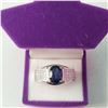 Image 4 : SILVER RHODIUM PLATED SAPPHIRE(3CT) RING (~SIZE 8)
