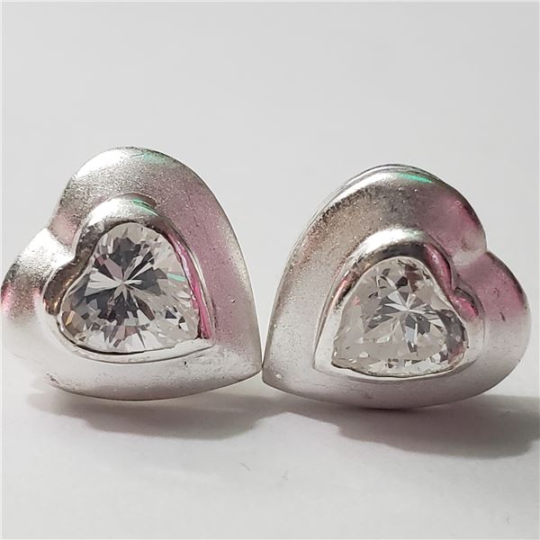 SILVER CUBIC ZIRCONIA EARRINGS(~WEIGHT 4G)