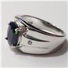 Image 3 : SILVER RHODIUM PLATED SAPPHIRE(3CT) RING (SIZE 10)