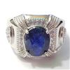 Image 1 : SILVER RHODIUM PLATED SAPPHIRE(4.15CT) RING