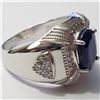 Image 2 : SILVER RHODIUM PLATED SAPPHIRE(4.15CT) RING