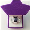 Image 4 : SILVER RHODIUM PLATED SAPPHIRE(4.15CT) RING
