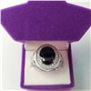 Image 4 : SILVER RHODIUM PLATED SAPPHIRE(4.75CT) RING