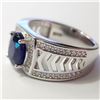 Image 3 : SILVER RHODIUM PLATED SAPPHIRE(3CT) RING (~SIZE 8)