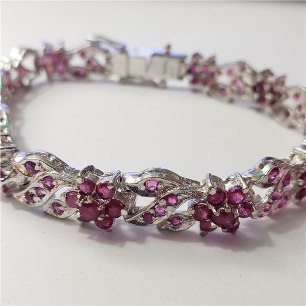 SILVER RUBY BRACELET(~LENGTH 7INCHES)