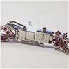 Image 2 : SILVER RUBY BRACELET(~LENGTH 7INCHES)