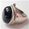 Image 3 : SILVER BLACK ONYX  RING (~SIZE 8)(~WEIGHT 20.58G)