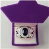 Image 4 : SILVER RHODIUM PLATED SAPPHIRE(3CT) RING (~SIZE 9)