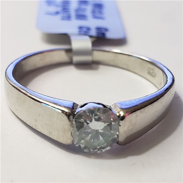 SILVER MOISSANITE(0.65CT) RING (~SIZE 7)