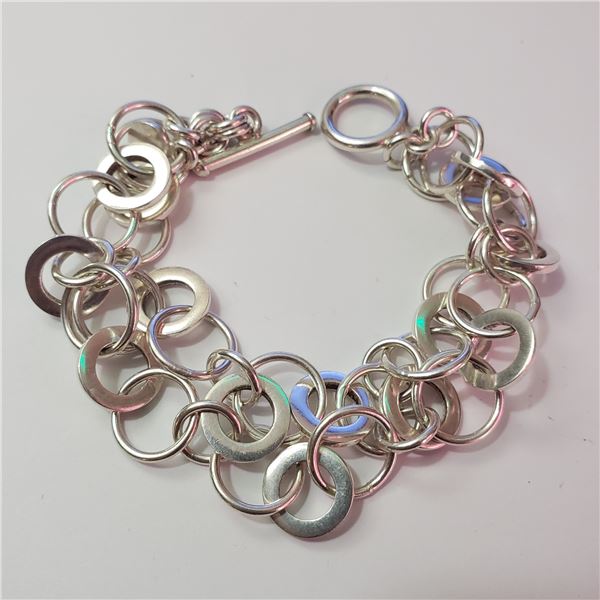 SILVER  BRACELET(~LENGTH 7INCHES)(~WEIGHT 37G)