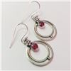 Image 2 : SILVER RUBY  EARRINGS(~WEIGHT 3.56G)