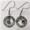 Image 1 : SILVER AMETHYST  EARRINGS(~WEIGHT 5.07G)