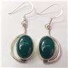 Image 1 : SILVER GREEN ONYX  EARRINGS(~WEIGHT 5.72G)