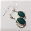 Image 2 : SILVER GREEN ONYX  EARRINGS(~WEIGHT 5.72G)