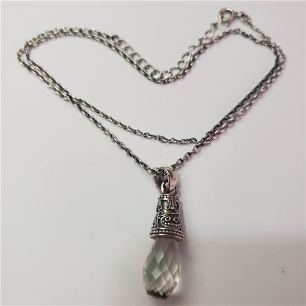 SILVER GEMSTONE  NECKLACE(~LENGTH 20INCHES)