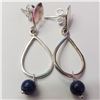 Image 1 : SILVER LAPIS LAZULI  EARRINGS(~WEIGHT 3.42G)