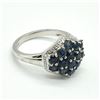 Image 2 : SILVER BLUE SAPPHIRE(3.6CT) RHODIUM PLATED RING