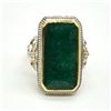 Image 1 : GOLD PLATED SILVER EMERALD(9.9CT) GOLD RHODIUM