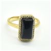 Image 1 : GOLD PLATED SILVER BLACK ONYX CZ(4.5CT) GOLD