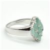 Image 2 : SILVER EMERALD(2.7CT) RHODIUM PLATED RING