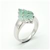 Image 3 : SILVER EMERALD(2.7CT) RHODIUM PLATED RING