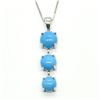 Image 1 : SILVER TURQUOISE(6.1CT) RHODIUM PLATED NECKLACE
