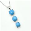 Image 2 : SILVER TURQUOISE(6.1CT) RHODIUM PLATED NECKLACE