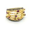 Image 1 : GOLD PLATED SILVER DIAMOND RUBY(0.75CT) GOLD