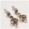 Image 2 : SILVER CITRINE EARRINGS(~WEIGHT 6.56G)