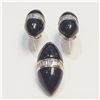 Image 1 : SILVER BLACK ONYX EARRING & PENDANT SET