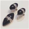 Image 2 : SILVER BLACK ONYX EARRING & PENDANT SET