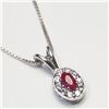 Image 2 : SILVER RHODIUM PLATED RUBY(0.6CT) NECKLACE