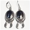 SILVER BLACK ONYX EARRINGS (~WEIGHT 12.5G)