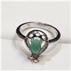 Image 4 : SILVER EMERALD CUBIC ZIRCONIA RING (~SIZE 6)