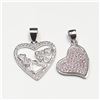 Image 1 : SILVER LOT OF 2 CUBIC ZIRCONIA PENDANT