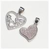 Image 3 : SILVER LOT OF 2 CUBIC ZIRCONIA PENDANT