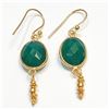 SILVER GREEN ONYX EARRINGS(~WEIGHT 3.47G)