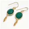 Image 2 : SILVER GREEN ONYX EARRINGS(~WEIGHT 3.47G)