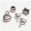 Image 2 : SILVER PACK OF 5 PANDORA STYLE BEADS (~WEIGHT 17G)