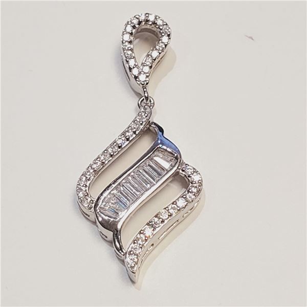 SILVER CUBIC ZIRCONIA  PENDANT (~WEIGHT 5.31G)