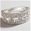 Image 1 : SILVER CUBIC ZIRCONIA RING (~SIZE 8(~WEIGHT 6.55G)