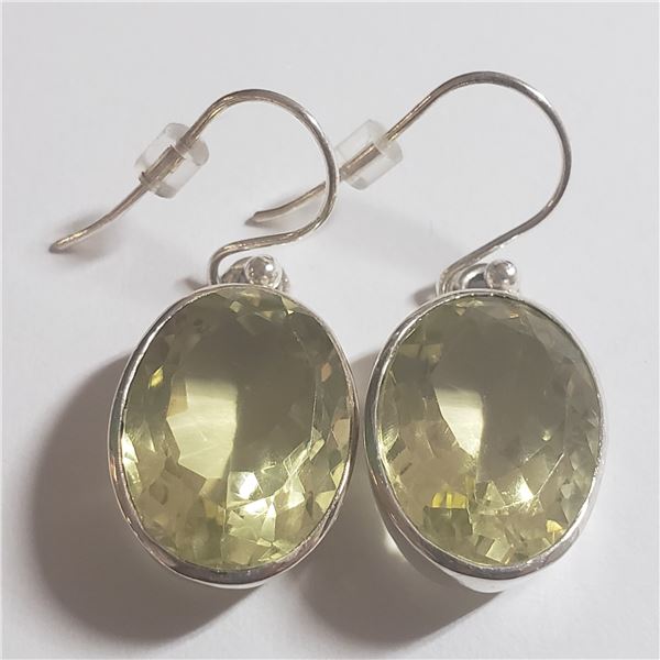 SILVER LEMON QUARTZ EARRINGS (~WEIGHT 8.24G)