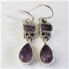 Image 1 : SILVER AMETHYST EARRINGS (~WEIGHT 4.24G)